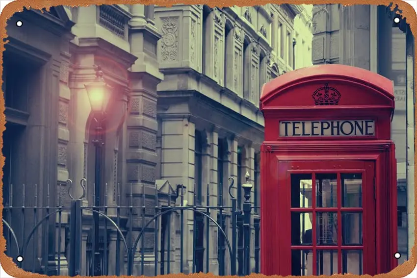 Металлическая жестяная ретро-табличка в английском стиле, большой город, достопримечательность, здания, Ретро путешествия, Настенный декор, табличка для дома, бара, паба