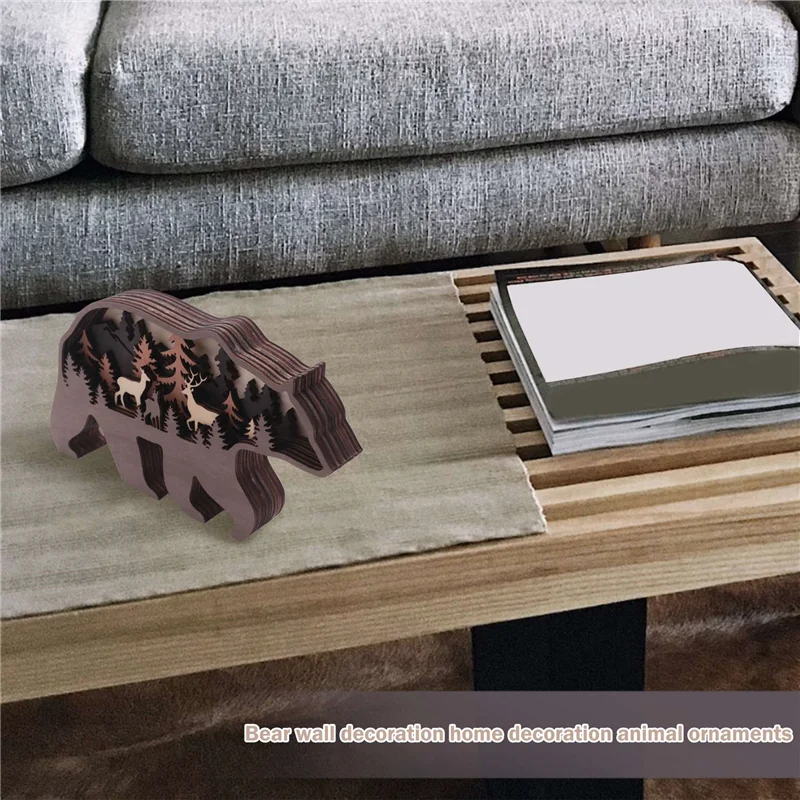 Bear And Deer Wall Decoration, Bear Decorations For Home, Bear Art Wall Decor, Rustic Home Decor, Cabin Decor