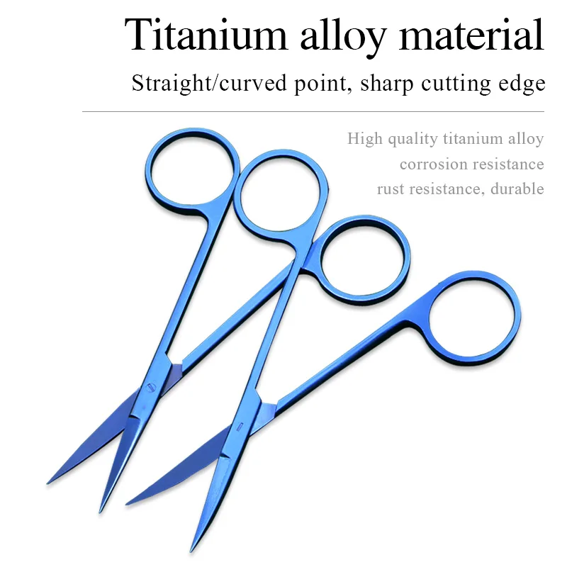 Medical Surgical Titanium Alloy Scissors For Cosmetic Surgery Double Eyelid Buried Thread Removal Small Scissors