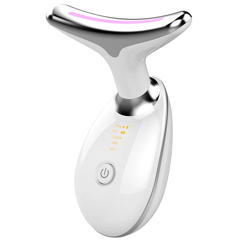 Masajeador térmico de cuello y estiramiento para mujer, eliminador de arrugas de microcorriente eléctrico, dispositivo de belleza facial con fotones LED