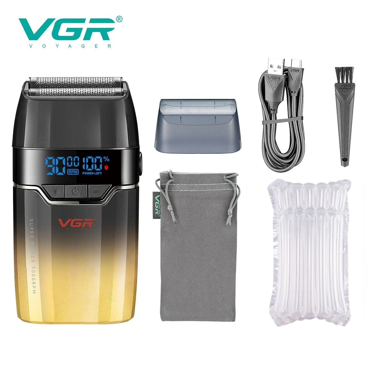 VGR フェイスシェーバー 9000RPM プロフェッショナル男性用 V-377