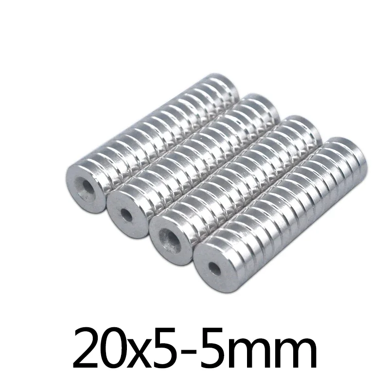 20x5-5 mm Strong Round Magnets 20*5 mm Hole 5mm For Home Refrigerators, Offices DIY 20*5-5 mm
