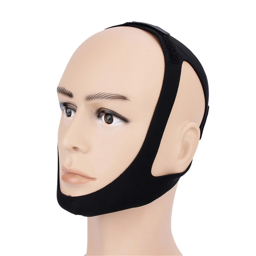 Black Color Anti Snore Stop Snoring Jaw Belt Chin Strap Sleep Support For Woman Man Care Sleeping Tools