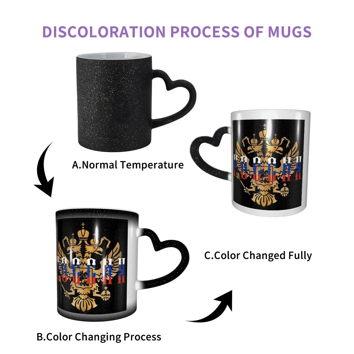 Coat Of Arms Of Russia Russian Flag Mug Funny Ceramic Coffee Cups Tea Mugs Milk Cup Drinkware Gifts for Friends
