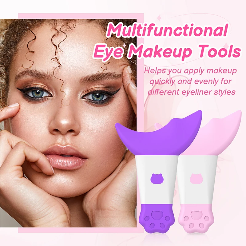 Multi-functional Eyeliner Stencil Wing Tips Silicone Eyeliner Eyebrow Aid Drawing Eyelashes Wearing Aid Reusable Makeup Tools