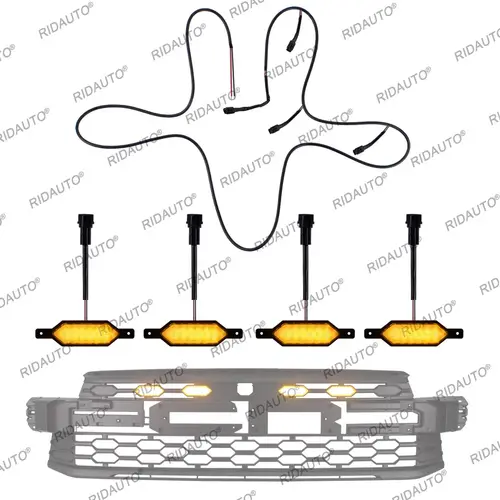 Luz LED Raptor blanca y amarilla ámbar DIY, compatible con rejilla Raptor del mercado de accesorios para lámpara DRL NEXT GEN FORD RANGER RAPTOR 2023 2024 2025