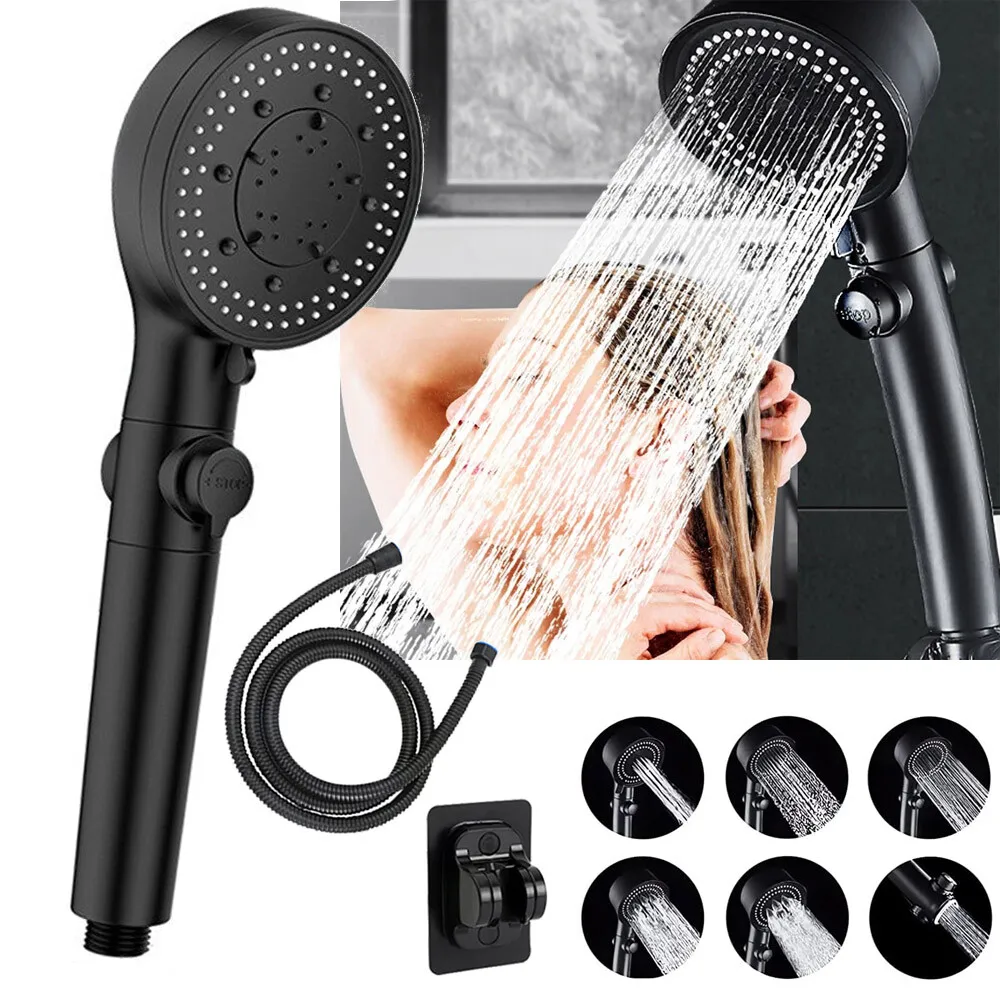 Handbrause mit fünf Modi, Hochdruck, ABS, wassersparendes Design, einstellbare Sprüheinstellungen, selbstreinigende Düsen, praktische Badebrause für den Einsatz im Haushaltsbadezimmer