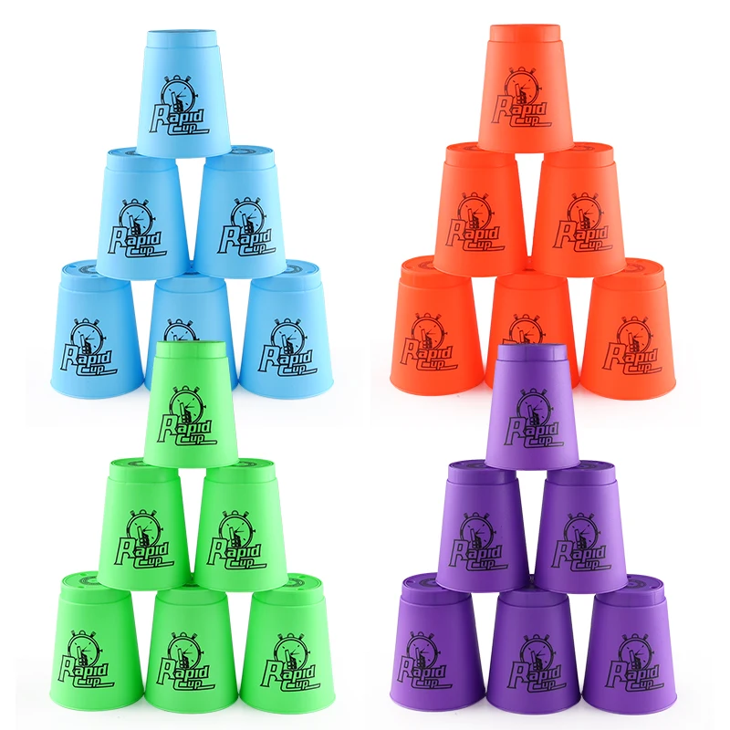 Four Colours Quick Stacks Cups Speed Cup Stacking Game Training Fast Reaction Sports Training Game Antistress Toy for Children