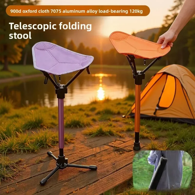 Outdoor Telescopic Folding Chair for Camping, Portable Camping Folding Chair, Camping Portable Bench for Queuing and Fishing.