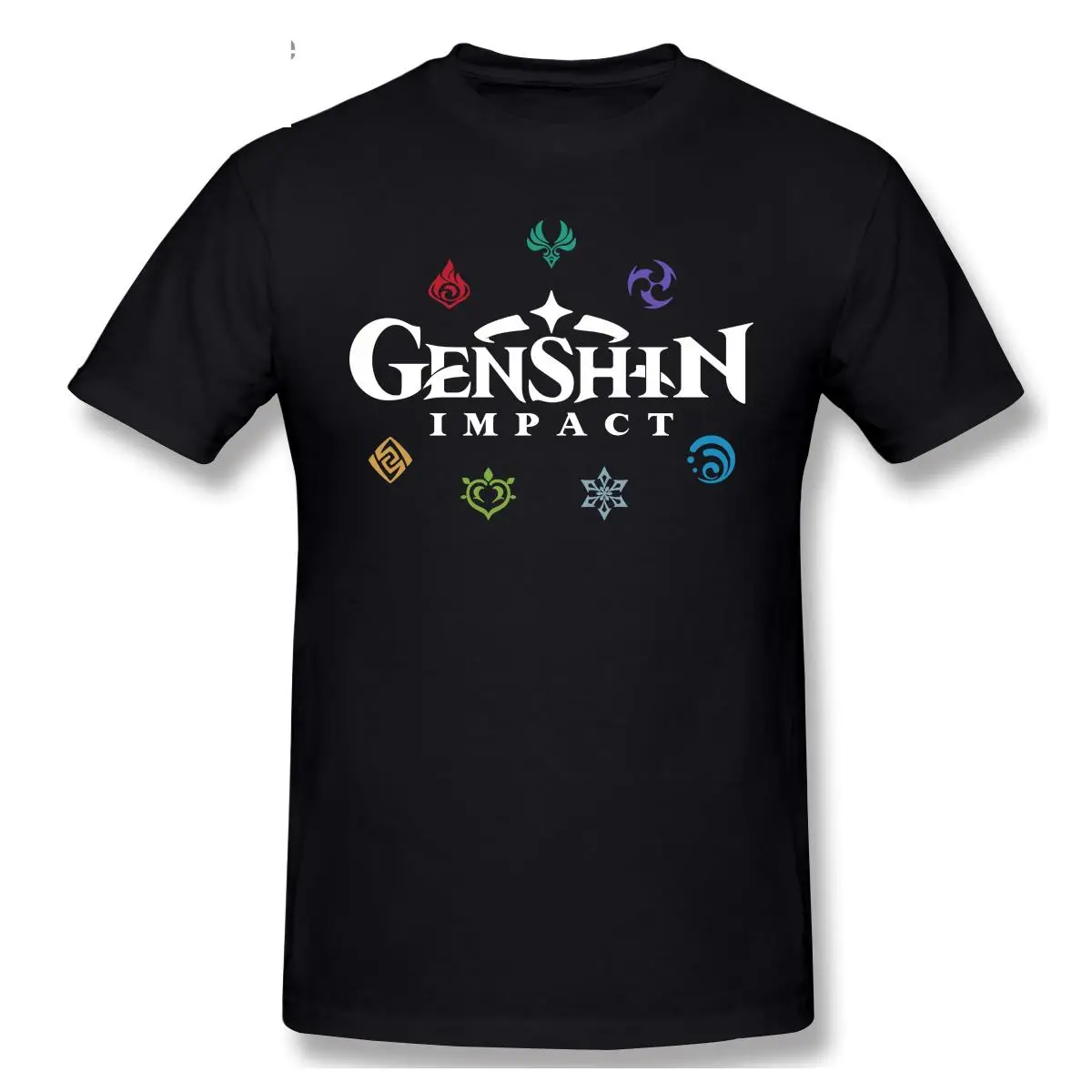 

Genshin Impact Elements (Colours) T Shirts Casual Clothes Men TShirt Fashion Sweatshirt Cotton Clothing T-Shirts Tee Top