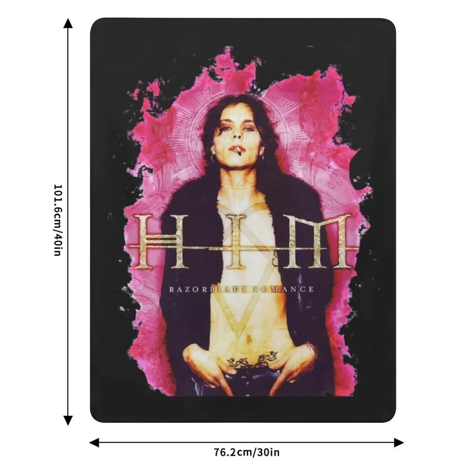 Him band vv h i m him ville valo razorblade romance smoke Throw Blanket Retros Shaggy Furrys Large Blanket