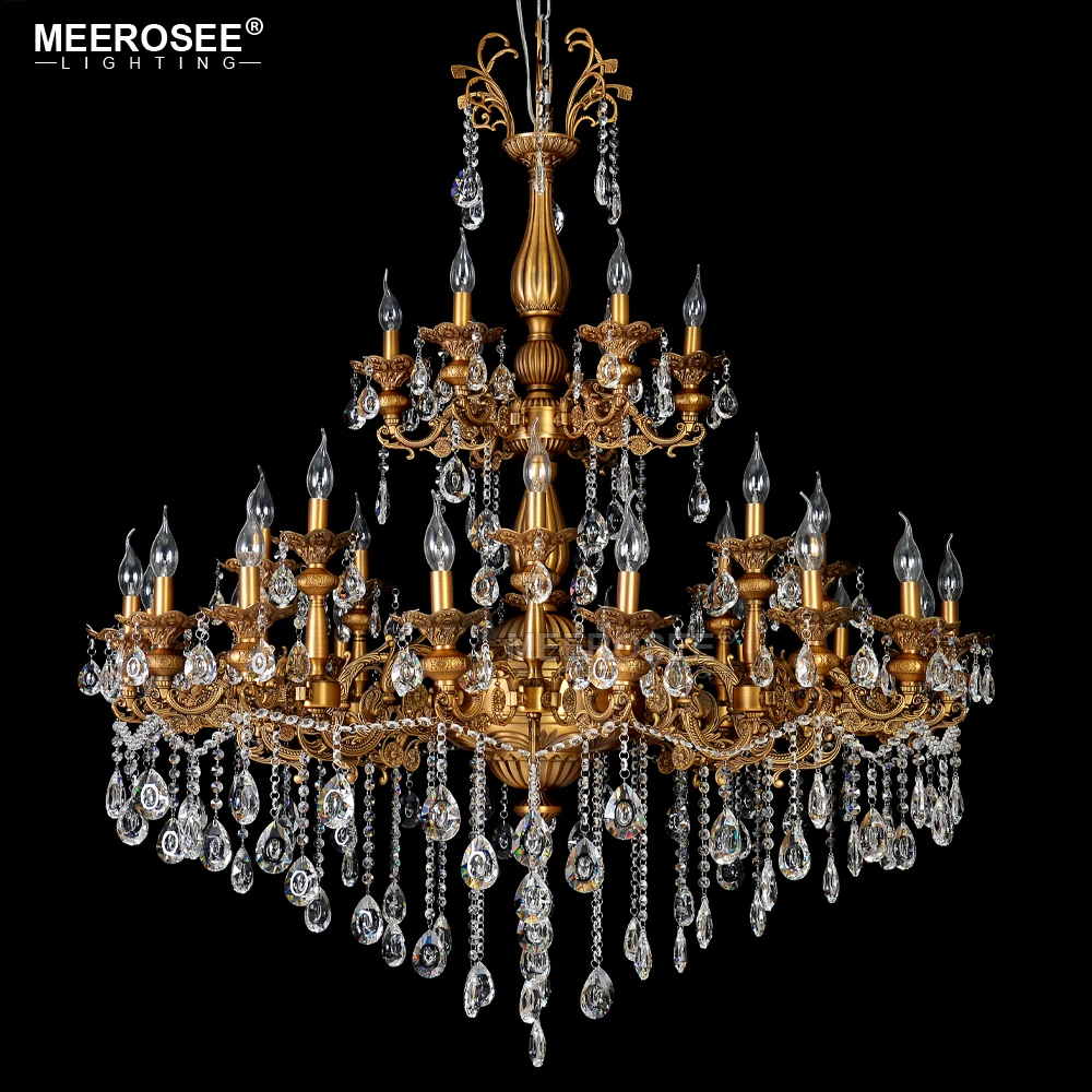 Traditional Crystal Chandelier Light Classic French Pendant Hanging Lamp E12 E14 30 Arms Living Room Hotel Home Lamp