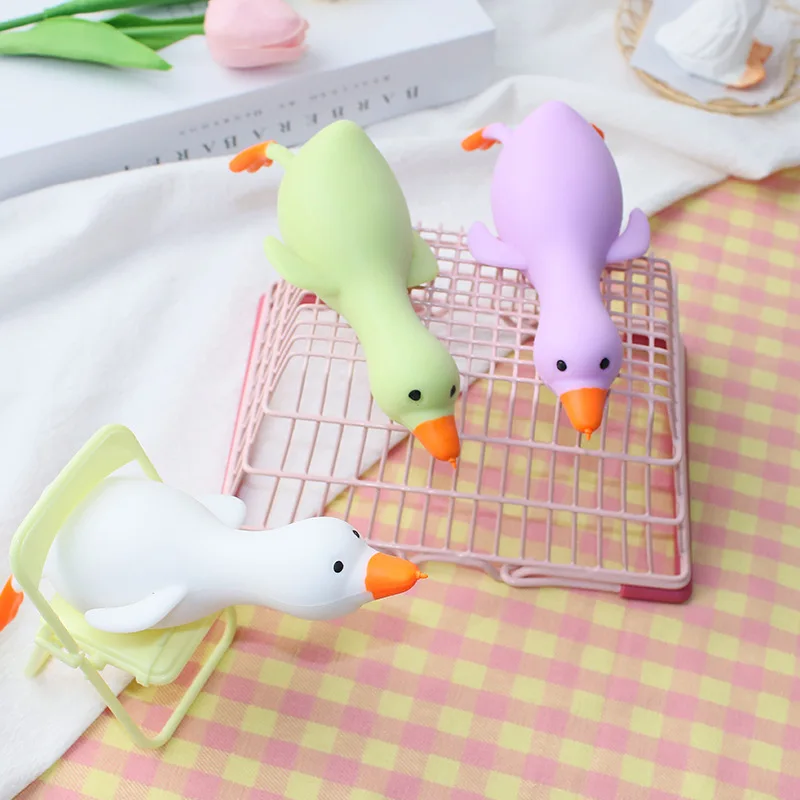 2Pcs Decompression Duck Shape Toy Antistress Cute Kawaii Animals Toy Elastic Fidget Toy Slow Rising Toy