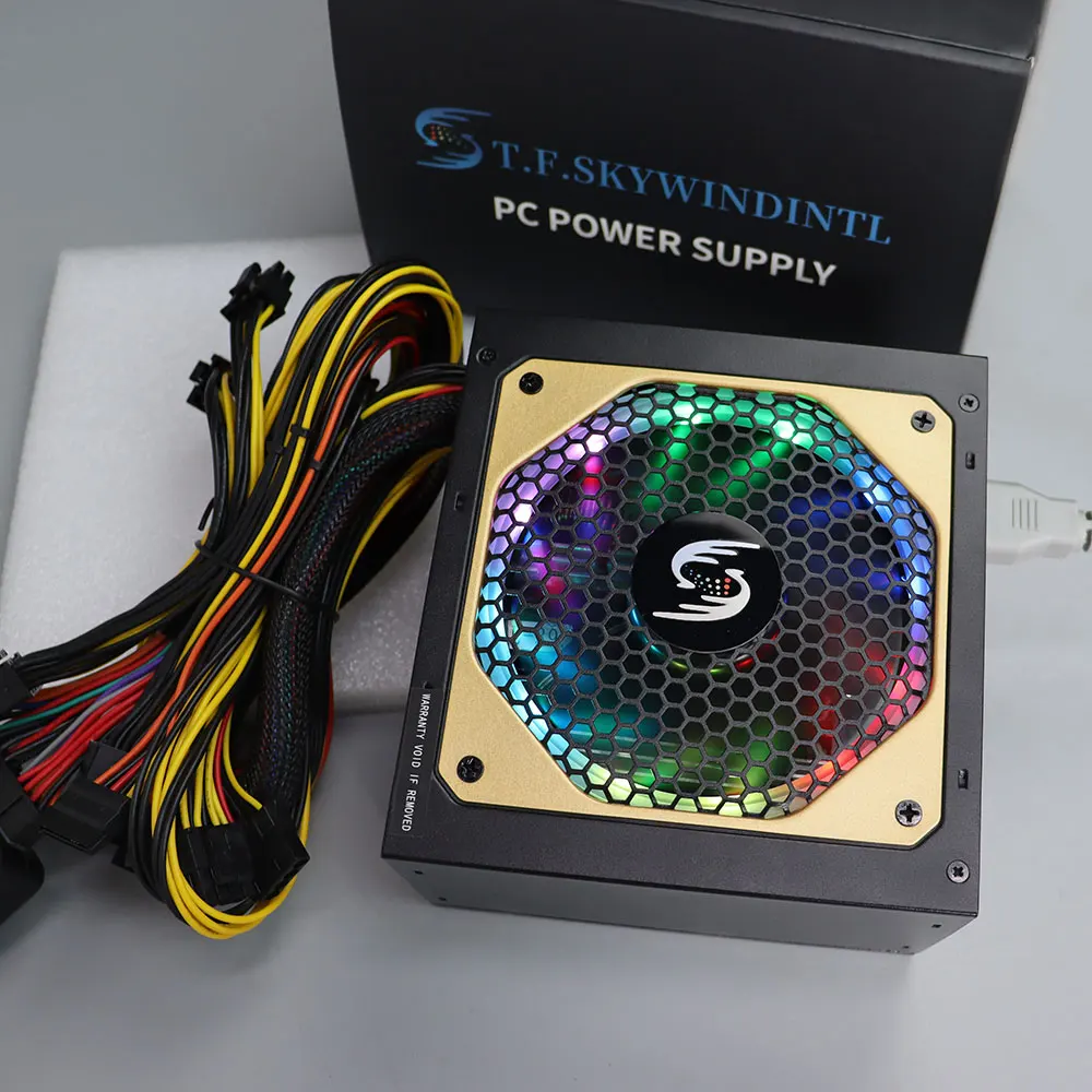 850Wゲーミングコンピューター電源 850WアクティブPFC ATX 220V コンピューターカスタムPSU & RGB冷却ファン電源