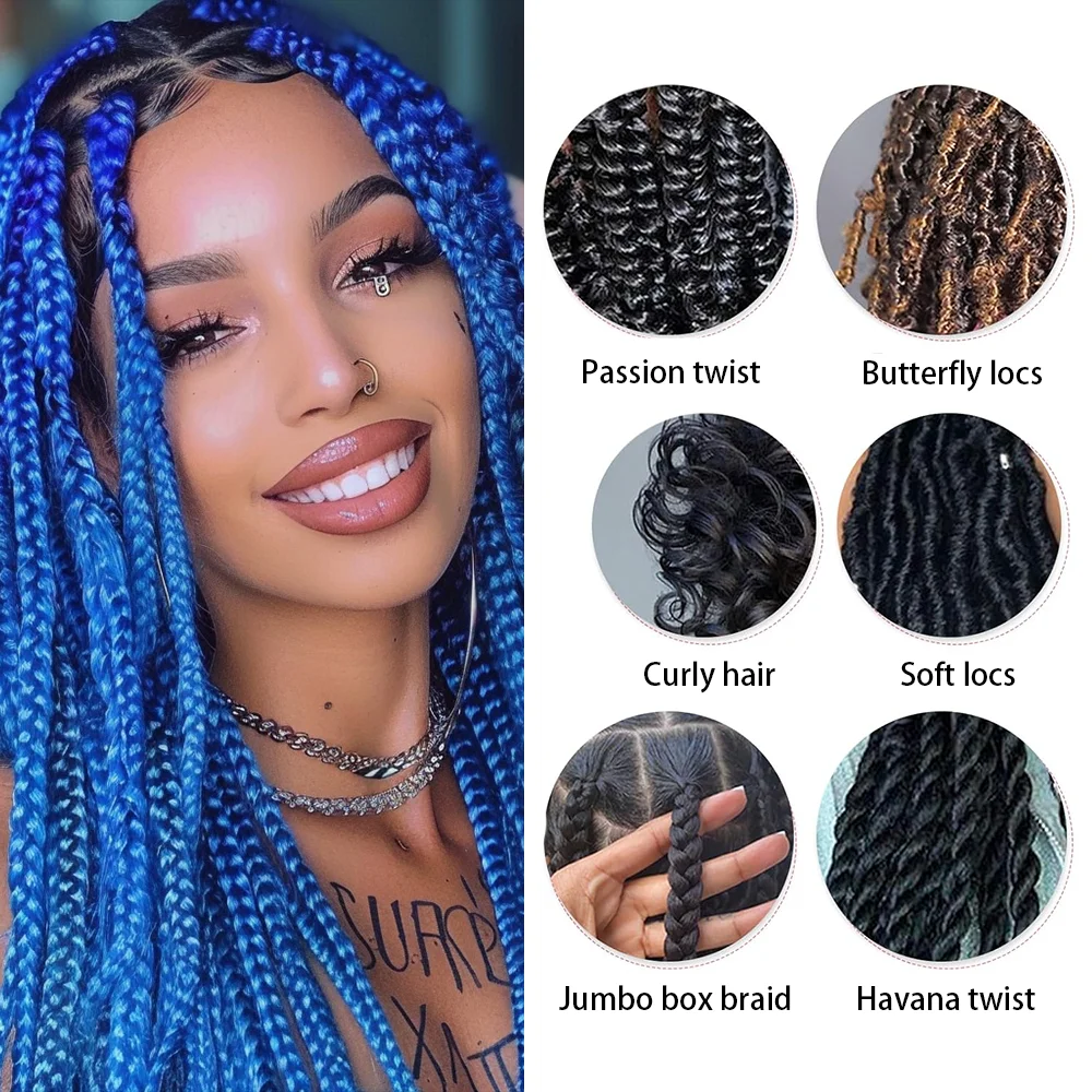 Extensões brasileiras de cabelo de lã, Fio acrílico para tranças africanas, Torção senegalesa, Faux Locs, Wraps, Tranças Jumbo, 70g