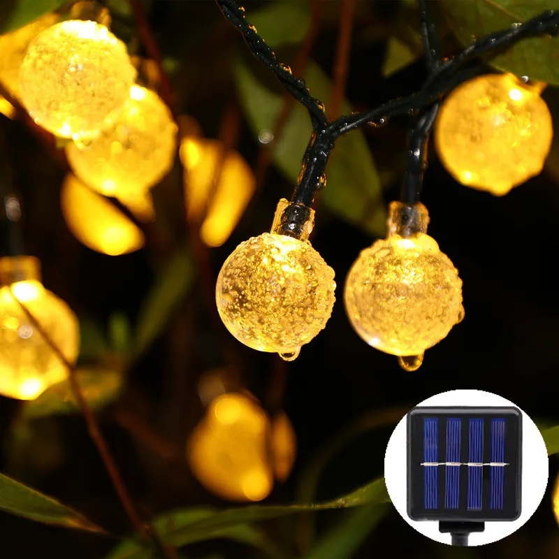 Led Lights 1.7cm Small Bubble Ball Lamp Holiday Lighting Battery Solar Energy for Christmas Wedding Decoration Festoon