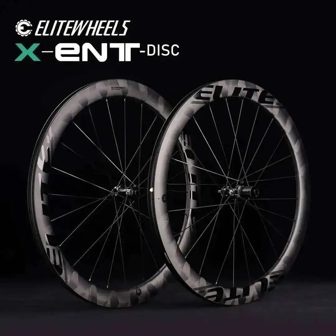 

ELITEWHEELS ENT X WEAVE Карбоновая колесная пара Дорожные дисковые тормозные колеса Бескамерные совместимые велосипедные диски с центральным замком или 6-болтовая ступица