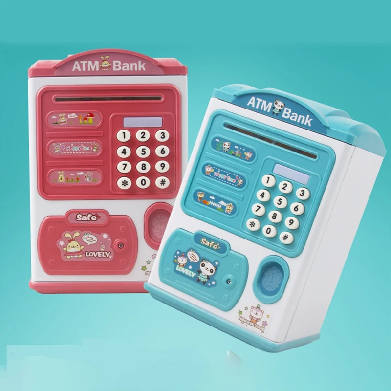 Piggy Bank,Coin Fingerprint With Password,Electronic Coin Savings Box,Automatic Coins Savings Bank,ATM Savings Bank