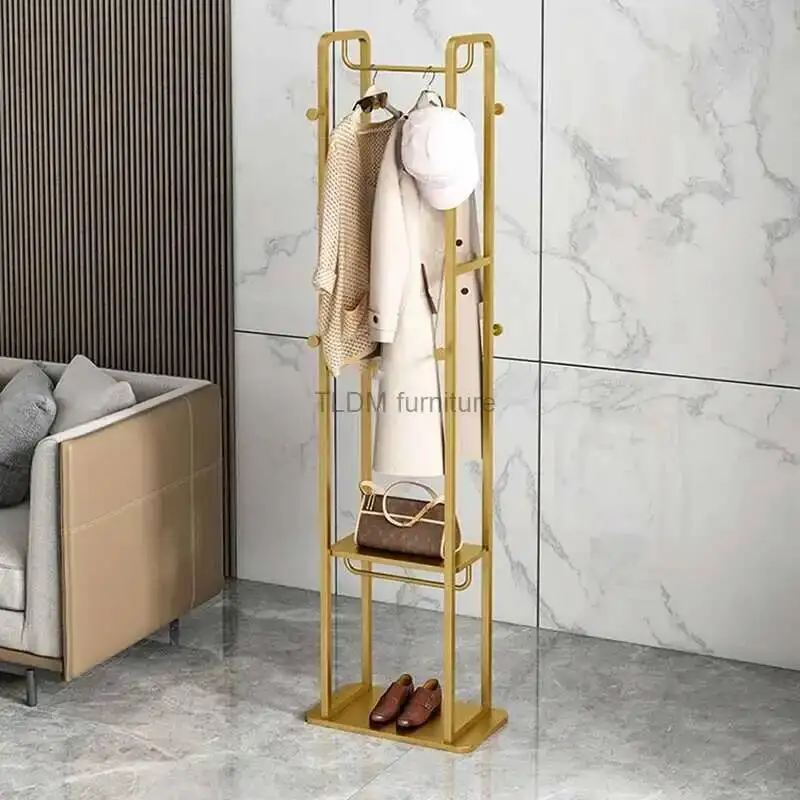 

Iron Floor Art Racks Nordic Modern Coat Minimalist Living Room Furniture Home Bedroom Hanger Light Luxury Creative Clothes Rack