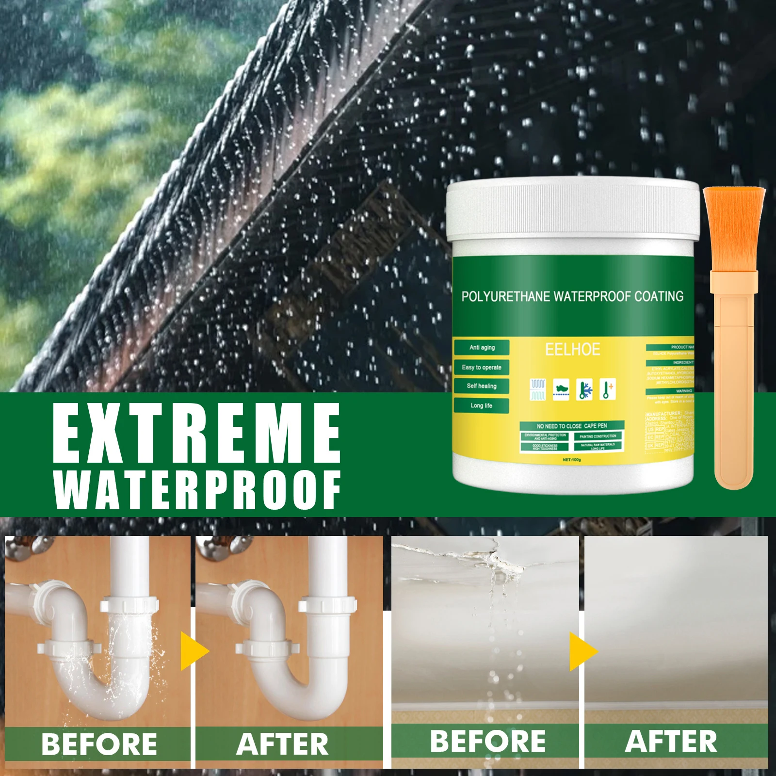 

Floor leakage waterproof glue exterior bathroom toilet waterproofing agent brick wall penetrating coating