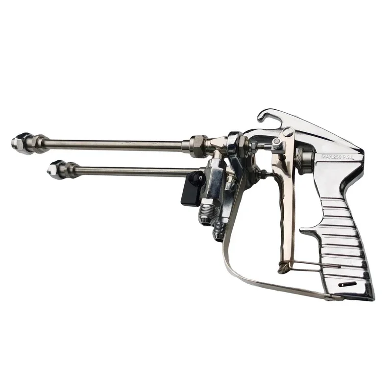 Stainless Steel Long-Handle Dual-Nozzle Airless Spray Gun - 1:10 Nozzle Ratio  Specialized for Waterproof Materials