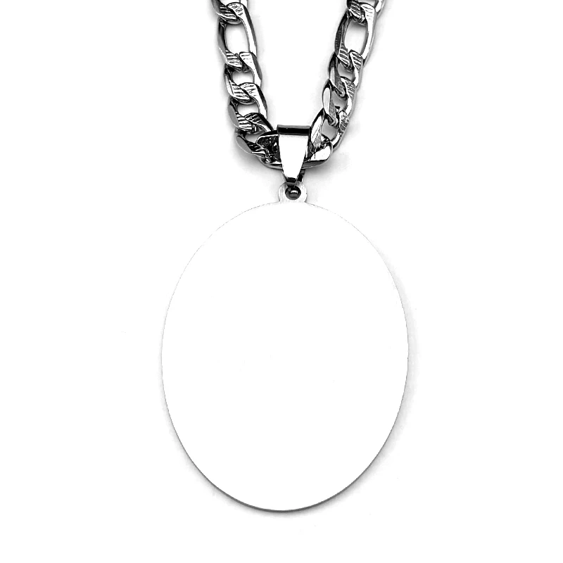 سانت جوزيف حماية لنا البيضاوي قلادة قلادة للنساء الرجال الفولاذ المقاوم للصدأ الذهب اللون الكاثوليكية الهيب هوب سلسلة ميدالية مجوهرات هدية #2