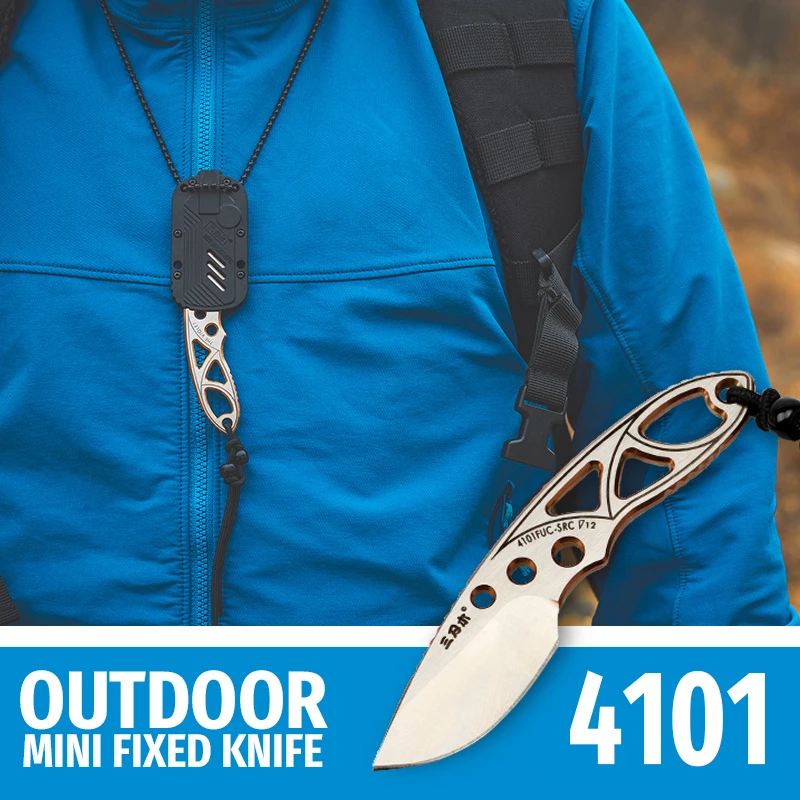 SANRENMU 4101 Pocket Knife 12c27 Outdoors Portable Mini Pocket Camping Edc Rescue Survival Tool straight knife