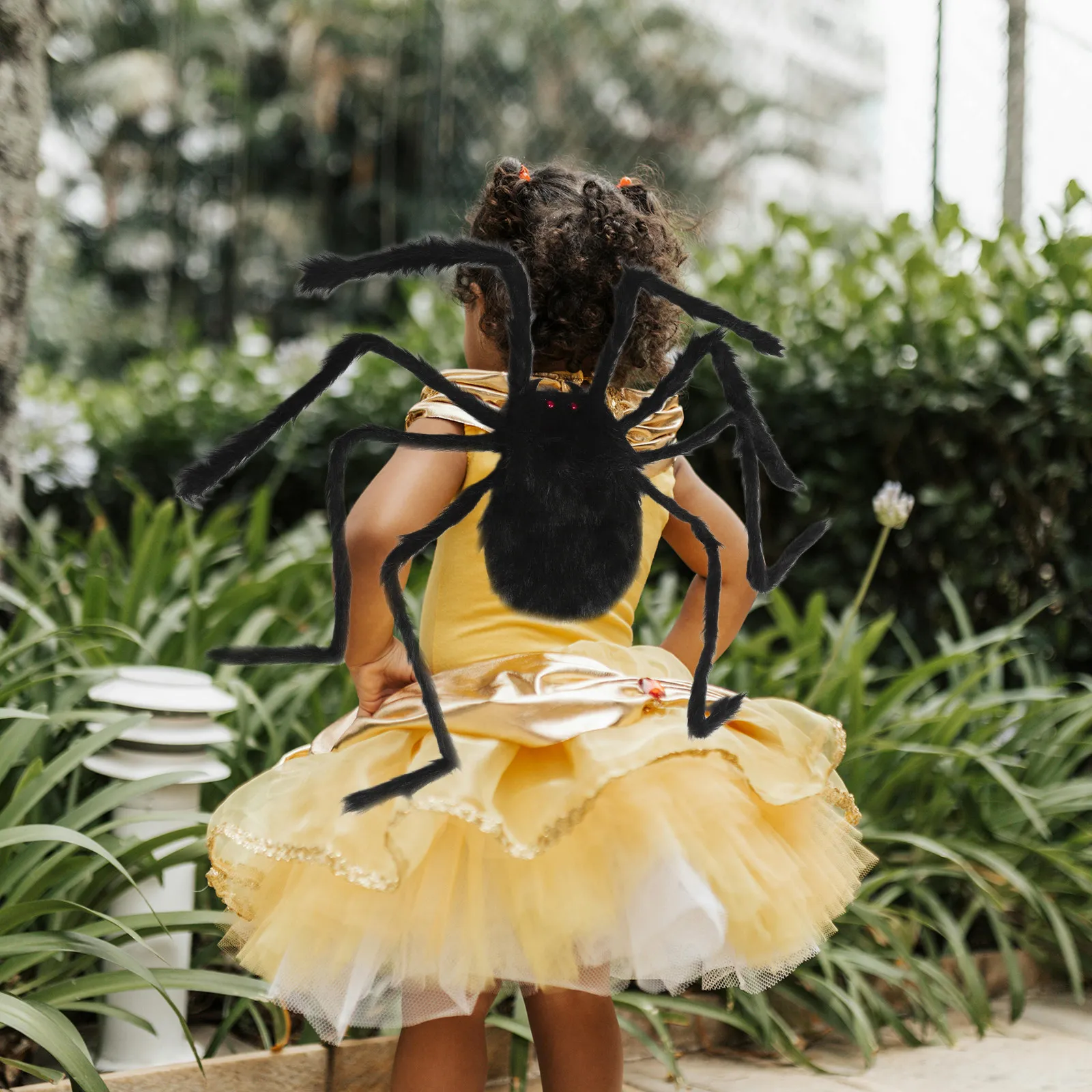 Halloween Giant Spider Costume Prop Adjustable Harness Lightweight Realistic Spider for Party Cosplay Scary Decorations Reusable
