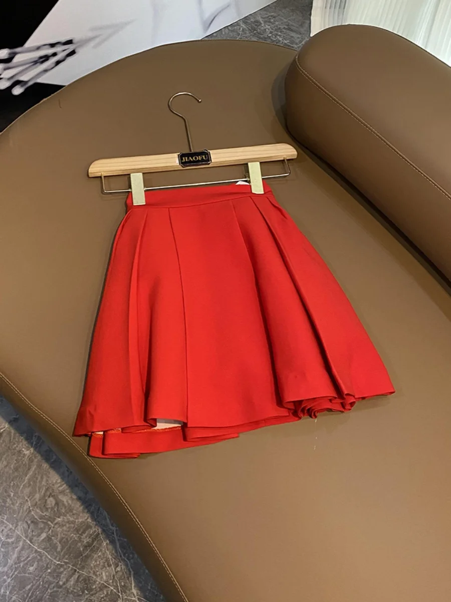 

Сексуальная короткая юбка-трапеция Svel Vest Skirt Ele, новинка зимы, женская, для повседневной носки, однотонная, с завышенной талией