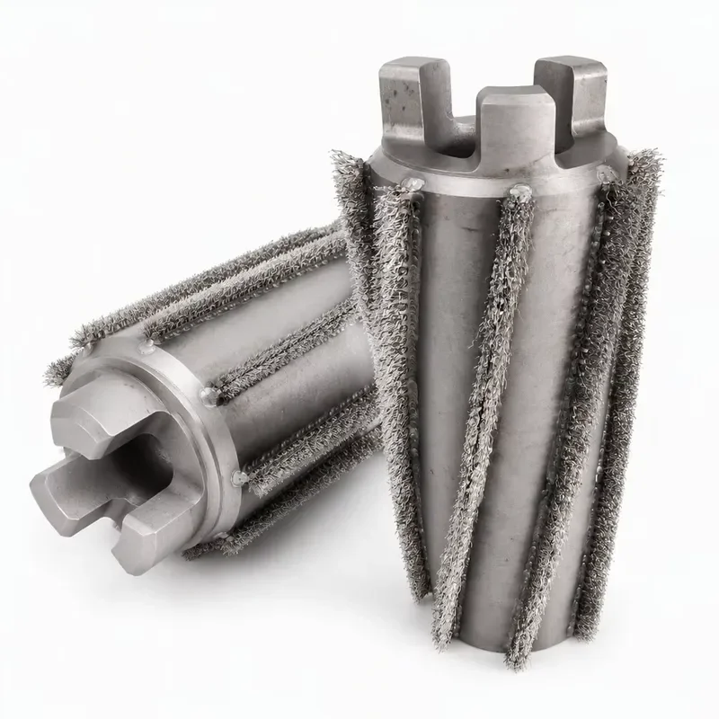 Wire brush roller MWB-120 outer diameter 120mm multi-tufted wire wheel cylindrical brush custom shaft derusting and deburring
