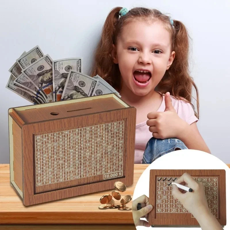 خشبية أصبع البنوك الدولار صناديق النقود تخزين الصدر الخشب خمر المال عملة قفل صناديق مجوهرات ديكورات المنزل المنظم الهدايا