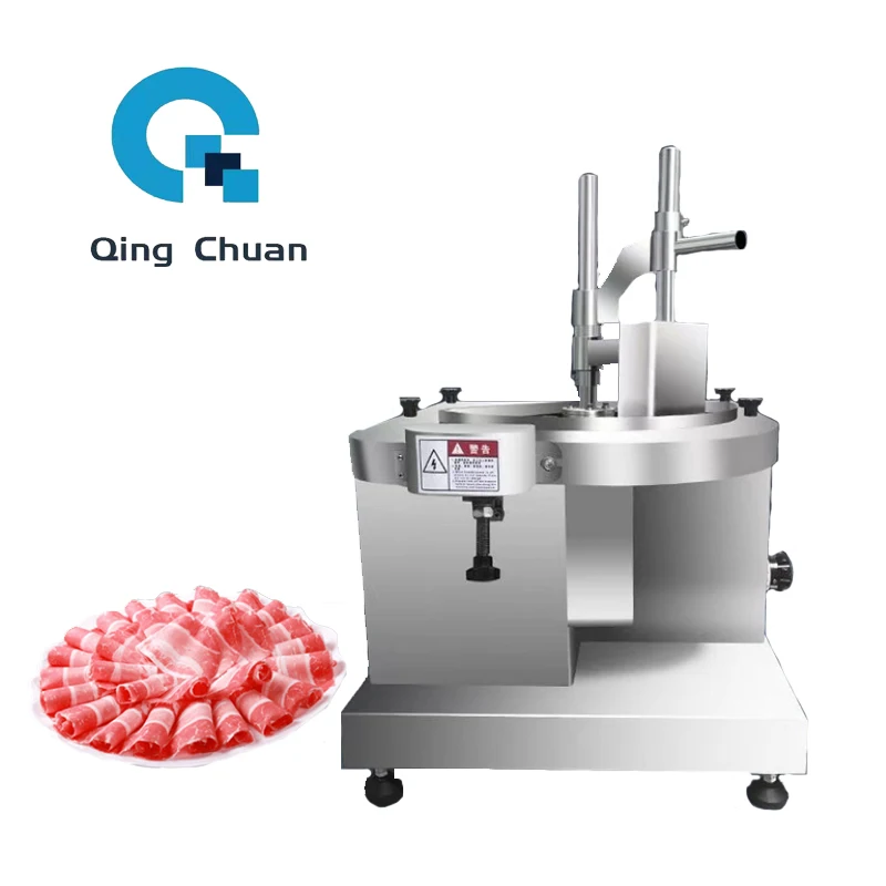 Fresh Meat Slicer Automatic Electirc Adjustable Thickness 220V Fresh Beef And Mutton Frozen Small Stainless Steel Meat Slicer image 2