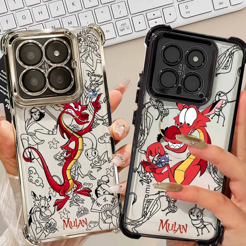 Coque de téléphone souple Disney Mulan Dragon Anime pour Xiaomi Redmi A7 15C POCO F8 F7 X8 X7 M7 Note 15 14 Mi 17T 15T Ultra Pro Max