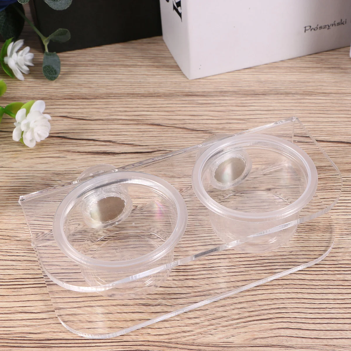 

Reptile Feeding Bowl Acrylic Frame Plastic Dish Small Animals Tortoise Lizard Frog Terrapin Magnet Design Easy Cleaning Pet