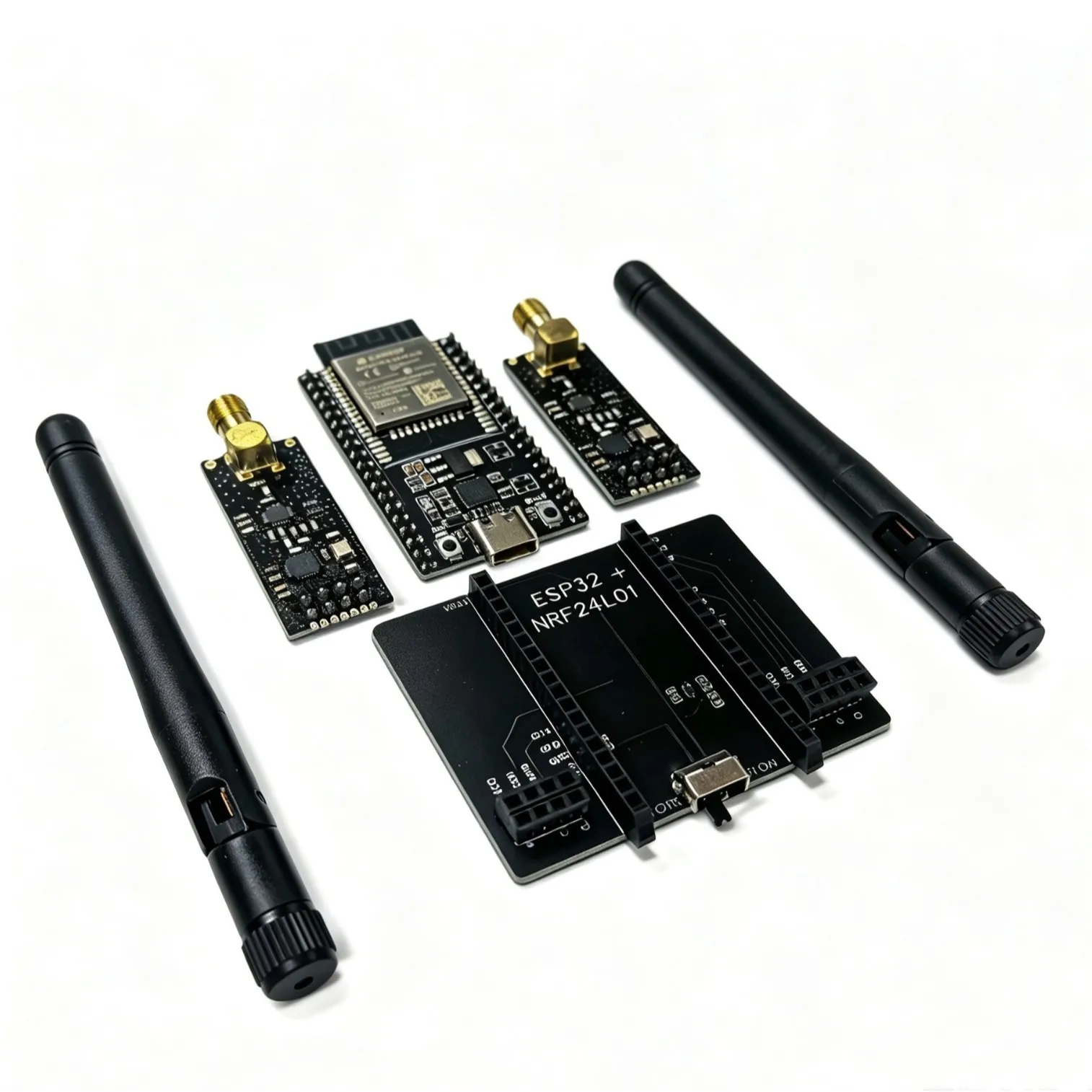 ESP32-DevKitC Development Board with NRF24L01 PA LNA Module, 2.4G Bluetooth WiFi Wireless Transceiver Module