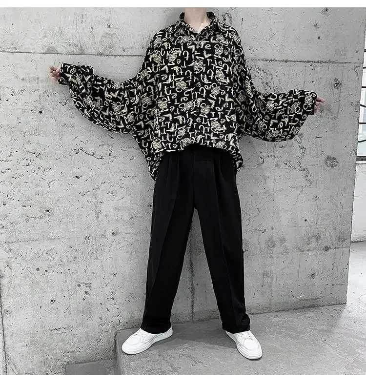 New Letter Printed Shirts For Men Spring Summer Fashion Casual Loose Men's Shirt Japanese Streetwear Men Clothing Y2k