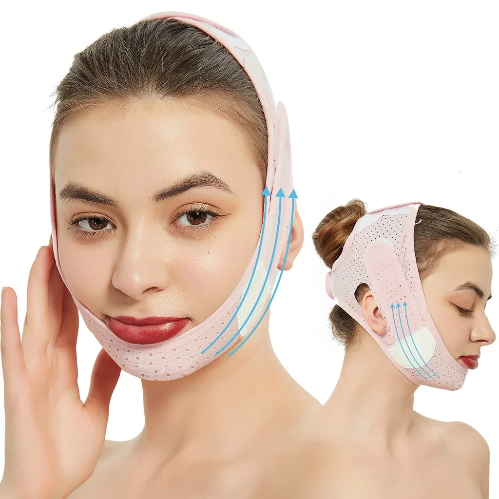 Double Chin Reducer Face Slimming Strap V Line Lifting Face-belt Chin Strap For Women and Men Tightening Skin Preventing Sagging