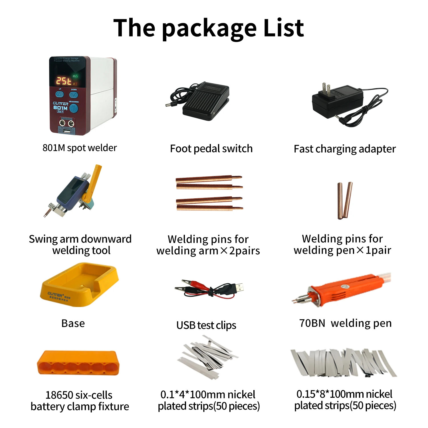 Saldatrice a punti con condensatore di stoccaggio serie 801 Saldatrice a punti con nichel di precisione a impulsi di grande accumulo di energia per saldatura a batteria 18650