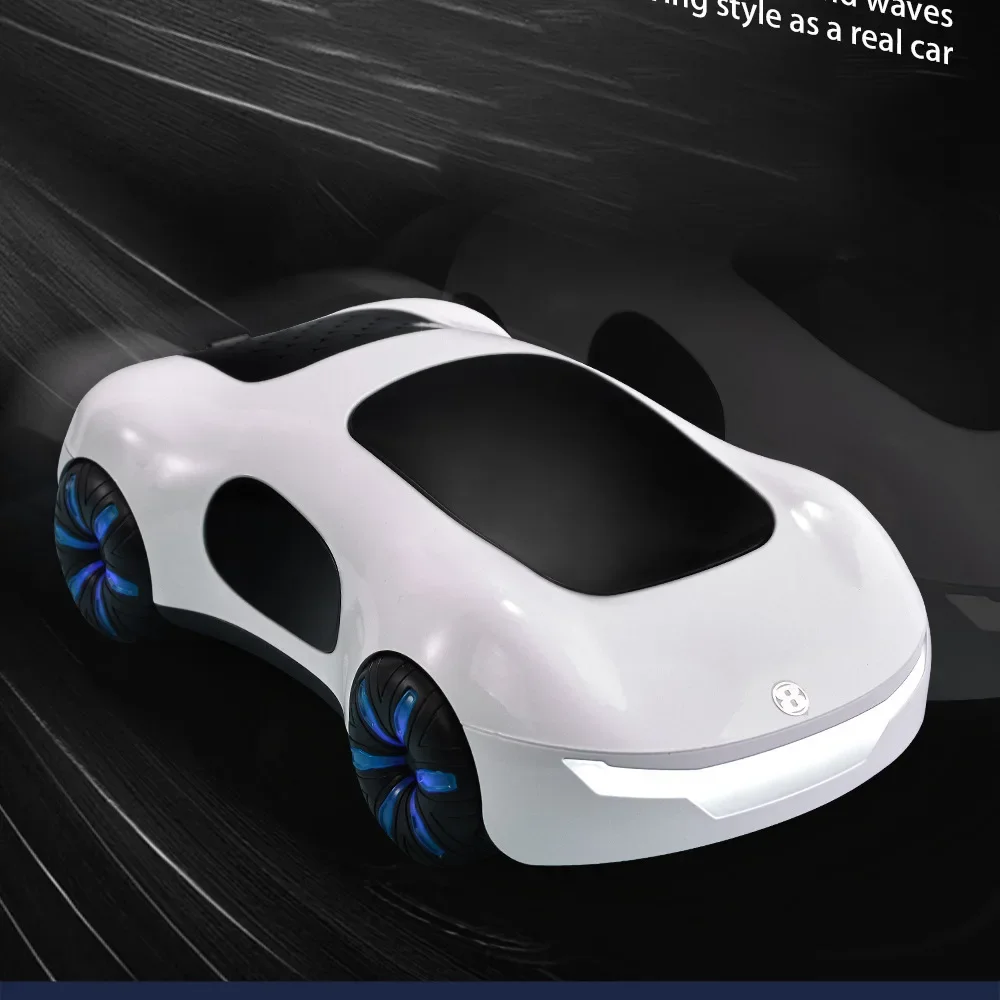 2.4G RC Stunt Car 1:18 Remote Control Concept Car 360 Rotation Drift Car Gesture Sensing Dual Spray Vehicle with Light and Music