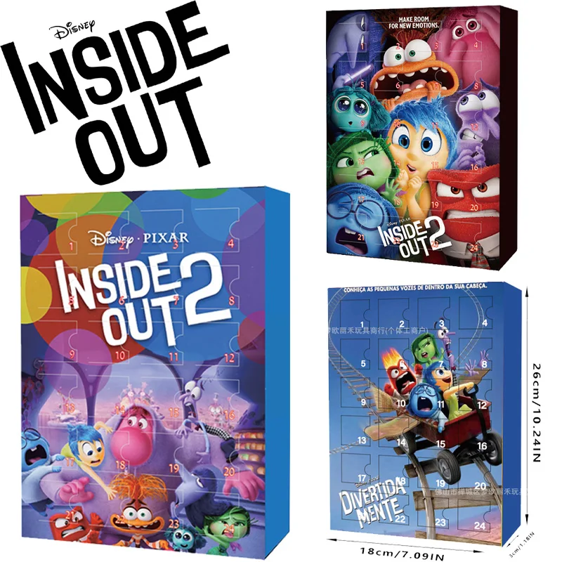 

New Disney Inside Out 2 Christmas Puzzle Christmas Advent Calendar 24 Days Xmas Kawaii Figures Decor Christmas Gifts Model Toys