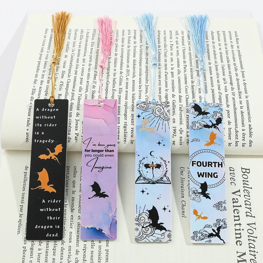 Acrylic Dragon Tassels Bookmark Punk Exquisite Page Marker Fantasy Dragon Mysterious Page Mark Stationery Supplies for Men Women