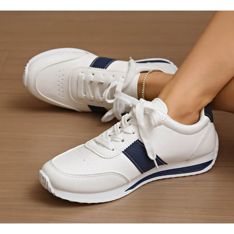 

Women's Contrast Color Platform Sneakers Fashion Non Slip Lace Up Sports Shoes for Women Plus Size Lightweight Casual Sneakers