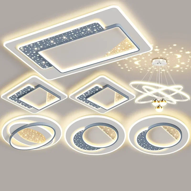 

2025 RC Dimming Ceiling Light Modern Nordic Starry Sky Lamp Design Ceiling Lamp Indoor Lighting Room For Bedroom Living Room Hot