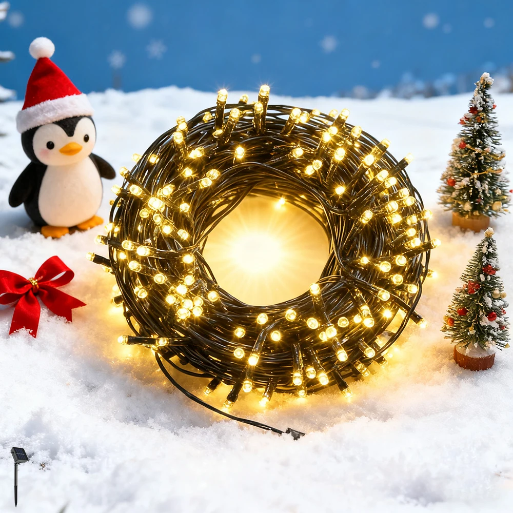 1 pc 5M 50 head solar Christmas light string LED holiday light atmosphere home decoration Christmas Day