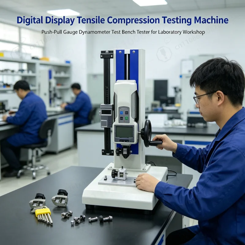 

Digital Display Tensile Compression Testing Machine Push-Pull Gauge Dynamometer Test Bench Tester for Laboratory Workshop