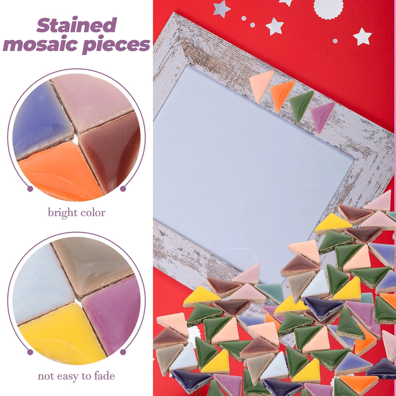 

1Set Stained Pieces Crafts Slices Ceramic Tiles Kits Supplies for DIY Projects Unique Patterns Visual Exotic Style