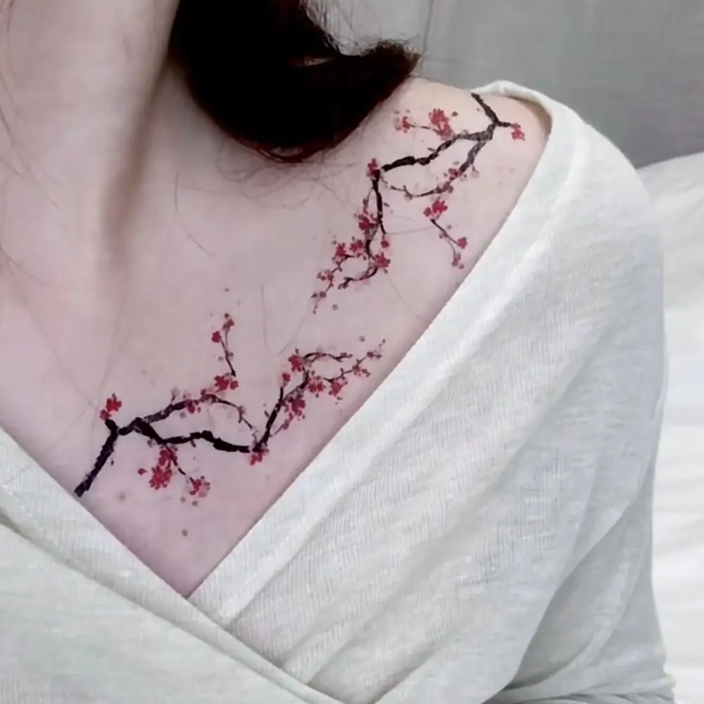

20 Pcs Trendy Flower Temporary Tattoos Glitter Waterproof Arm Temporary Sticker Girls