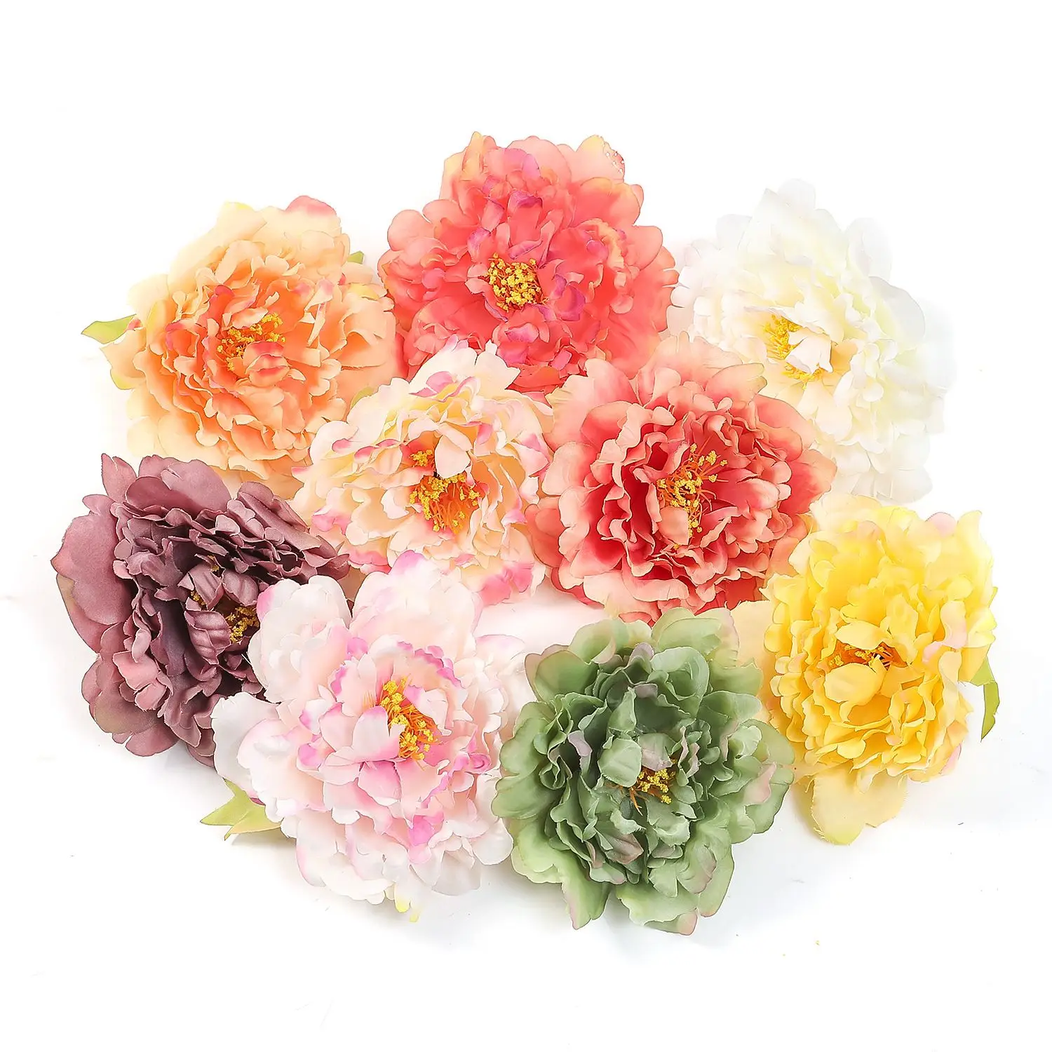 5/10 Stück Künstliche Seiden-Pfingstrosen für Festliche Dekoration, Hochzeit, Braut-Accessoire, Sonderangebot, DIY-Girlande, Geschenk – Detail 2