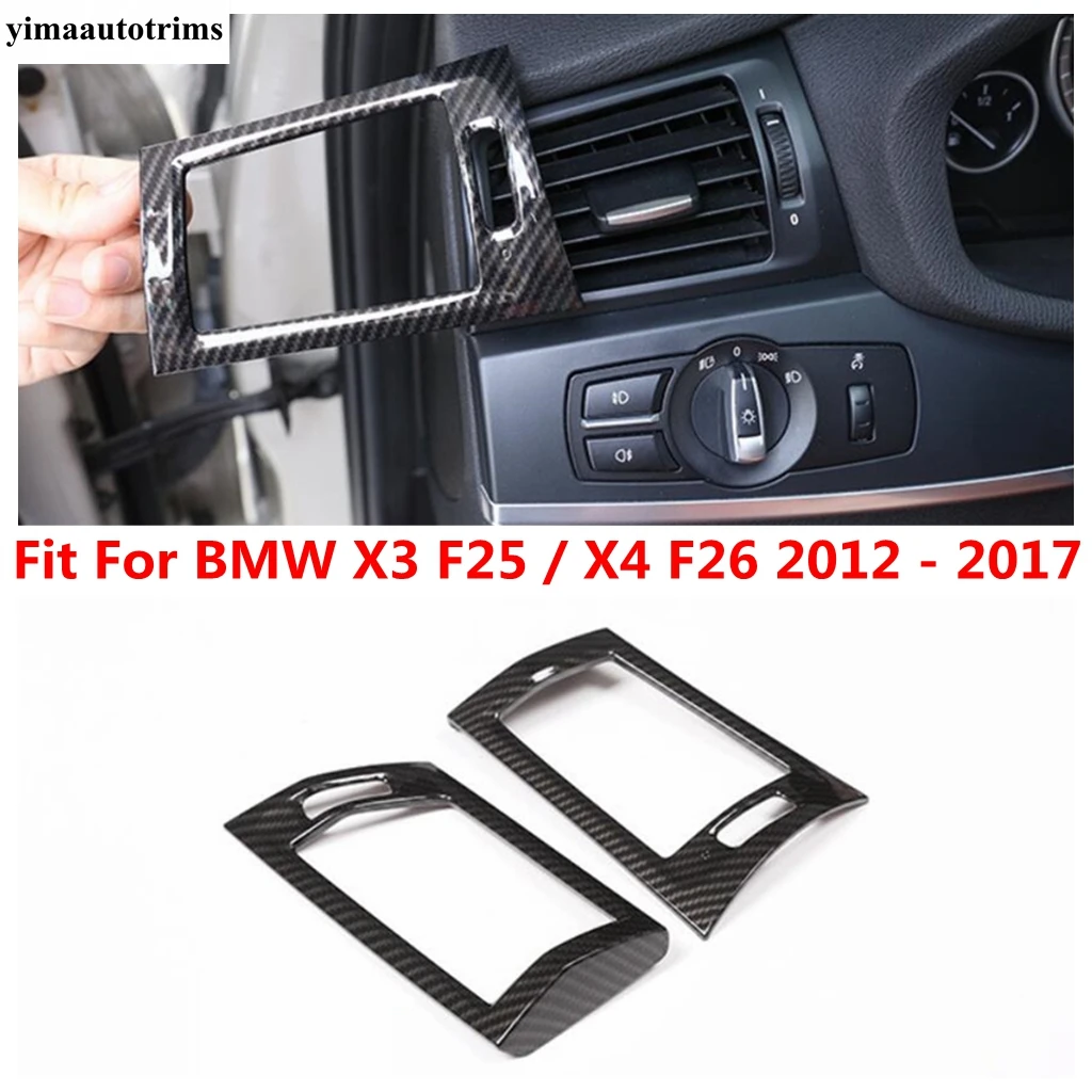 

Dashboard Side Air Conditioning AC Outlet Vent Frame Cover Trim For BMW X3 F25 / X4 F26 2012 - 2017 ABS Carbon Fiber Accessories