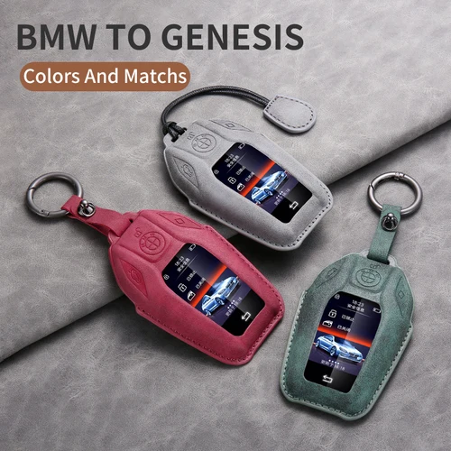 스웨이드 가죽 자동차 스마트 키 케이스, 포브 커버 쉘, BMW 3 5 7 시리즈 G11 G12 G30 G31 G32 i8 I12 I15 G01 X3 G02 X4 G05 X5 G07 X7 